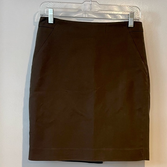 The Limited Pencil Skirt. Dark Army Green Brown Color. Size 2. - Picture 4 of 9
